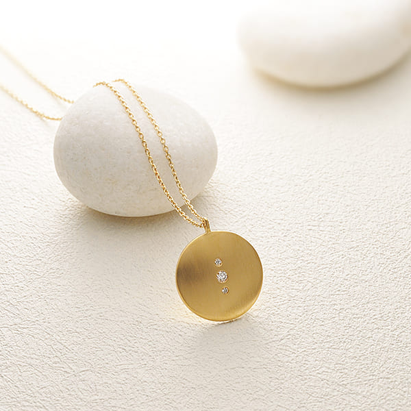 K22製　ダイヤモンドペンダントネックレス　D=0.03ct