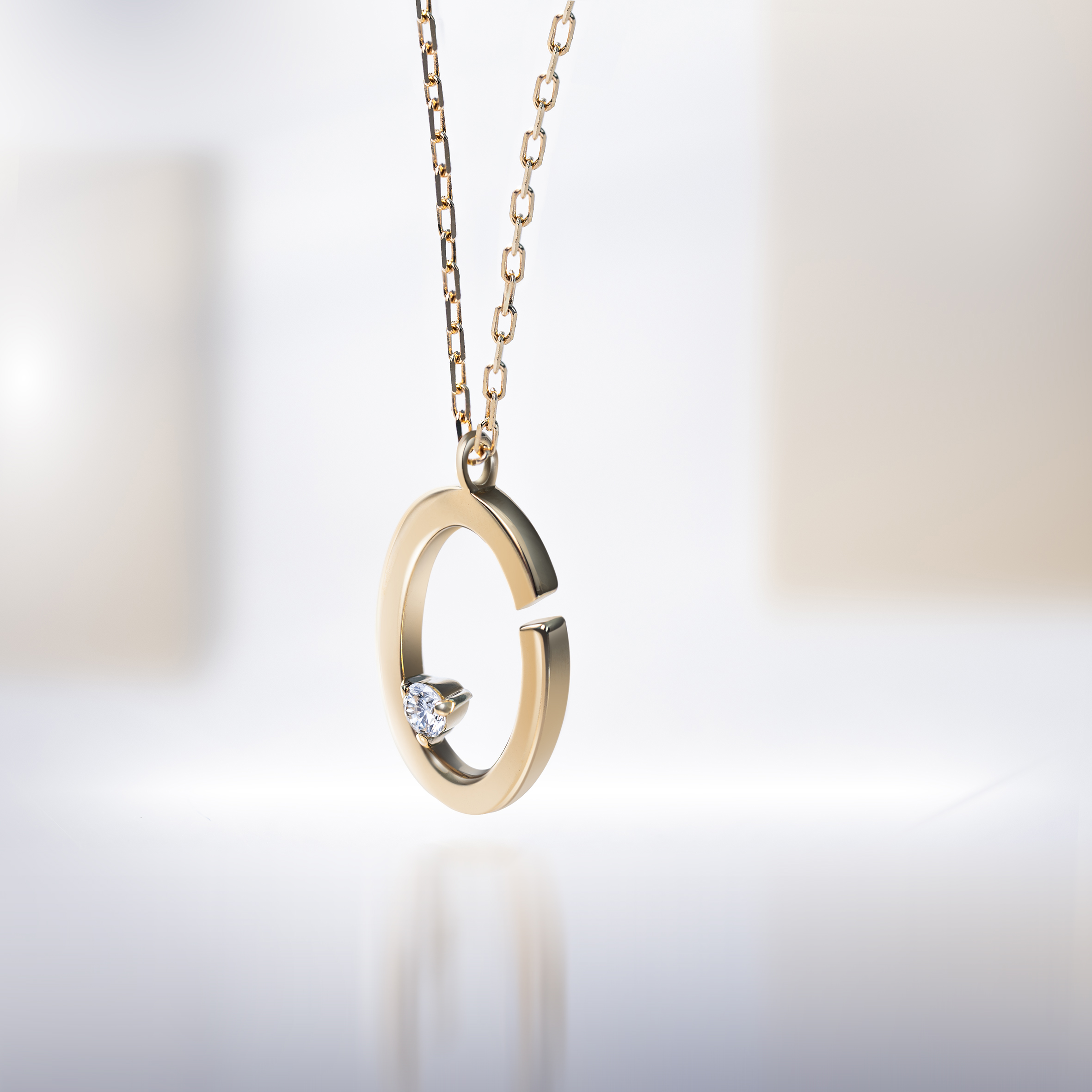 K18製　ダイヤモンドペンダントネックレス　D=0.03ct
